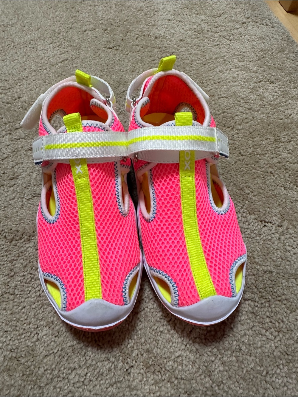 NEW Geox Kids Neon Pink & Yellow Sport Sandals water shoes 12K NEW